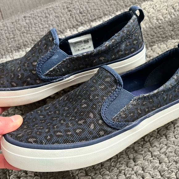 Blue navy sperry’s crest tg slip-on sneakers size 7 - Picture 4 of 5